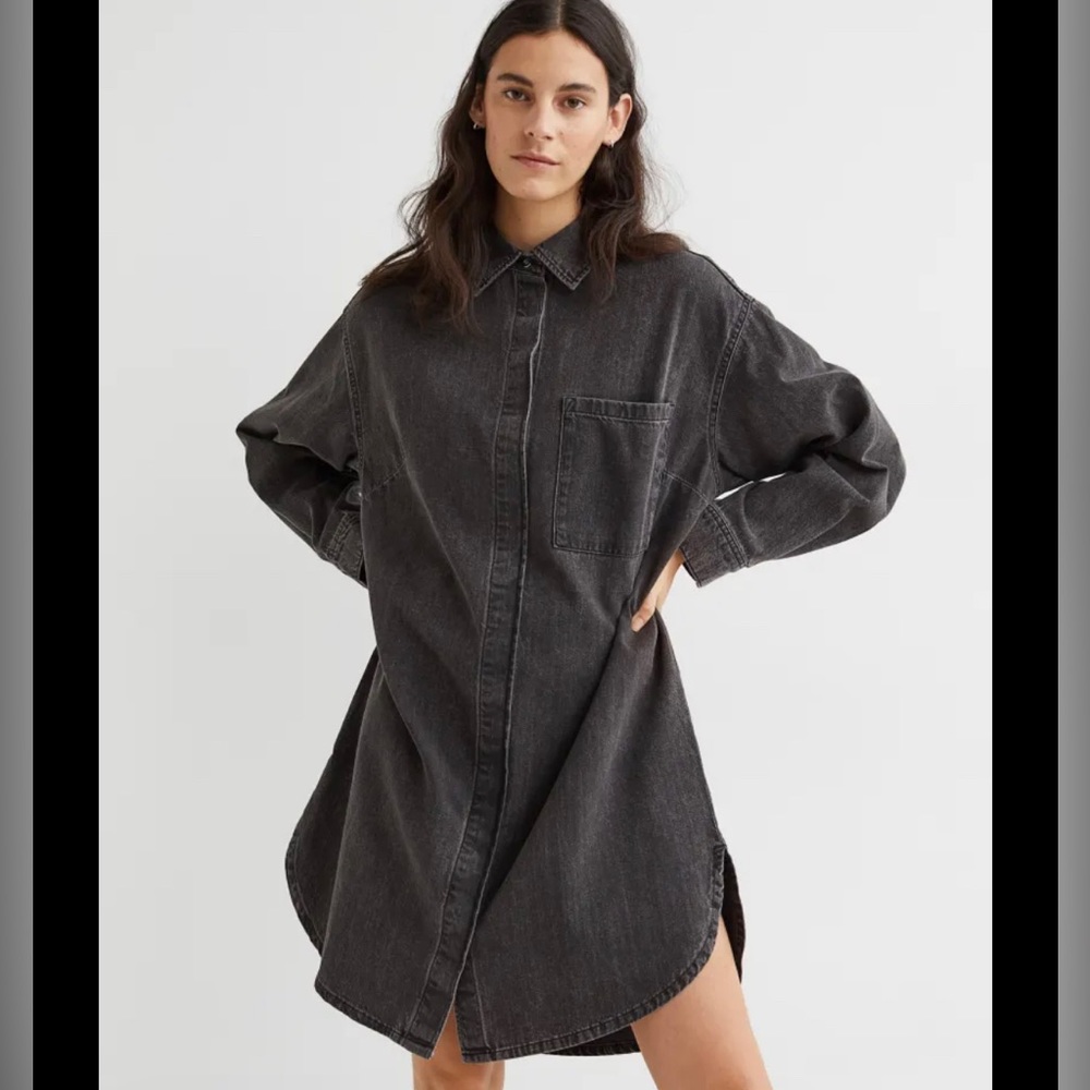 Black oversized jean dress